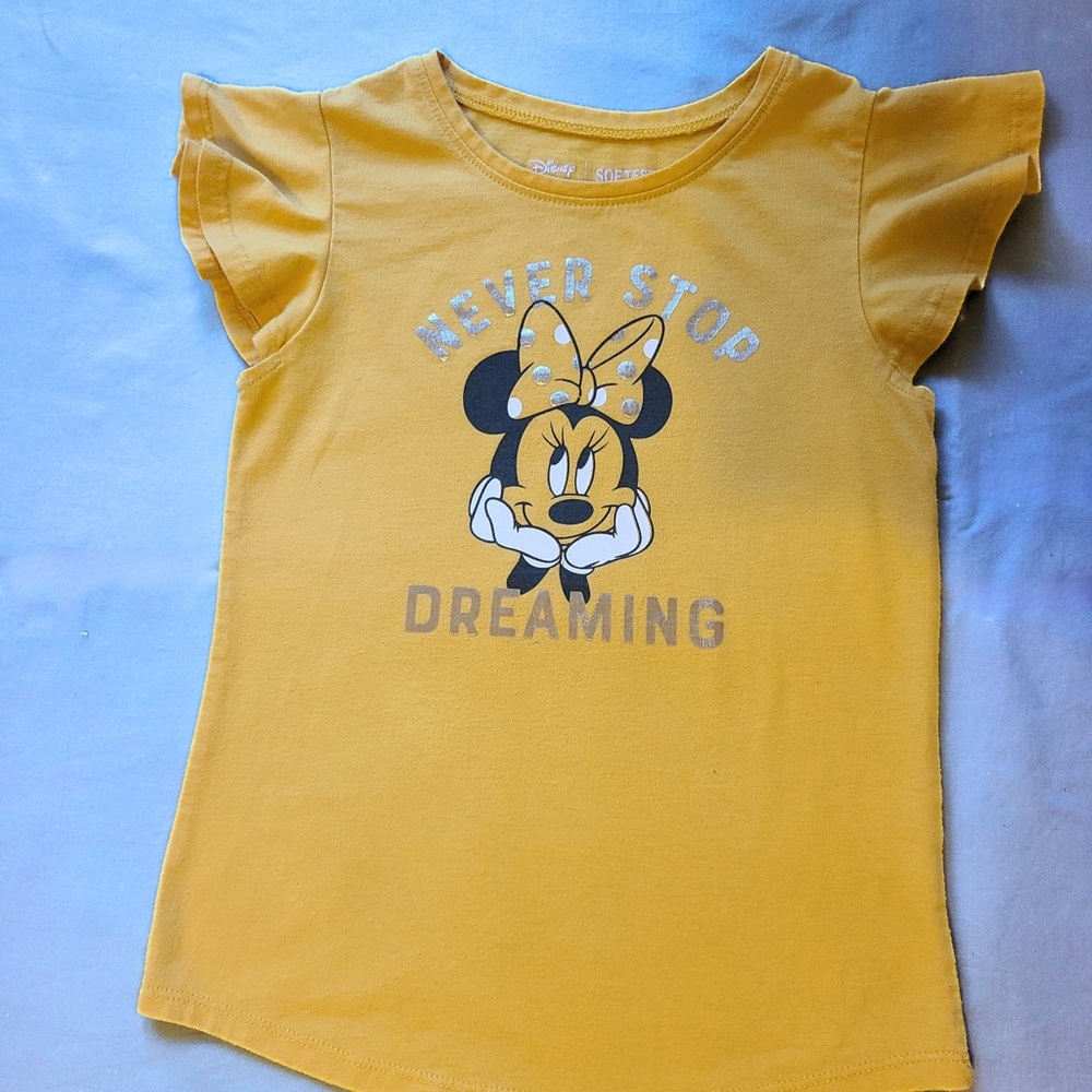 Disney Kids Yellow Minnie Mouse T-Shirt - Size 5 - Picture 3 of 7